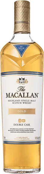 the macallan double cask gold whisky bottle