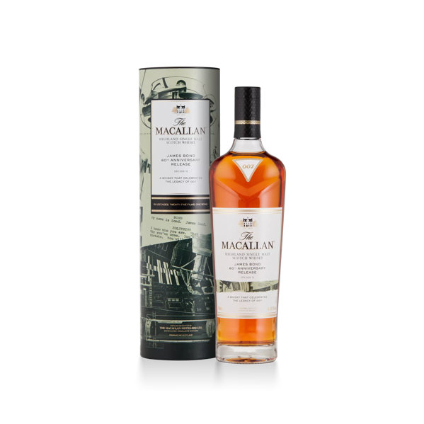 The Macallan James Bond Decade 2 Bottle and Pack Shot Together