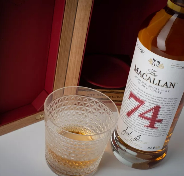 The Macallan Red Collection 74 year old whisky bottle