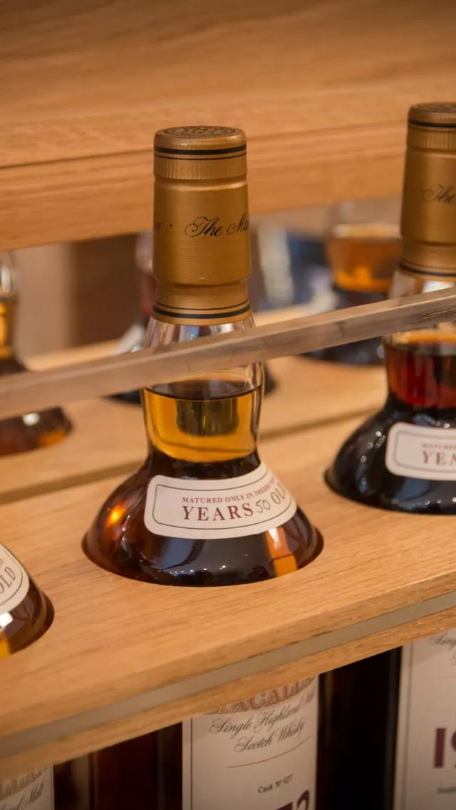 The Macallan Fine and Rare Collection in Cabinet Close Up