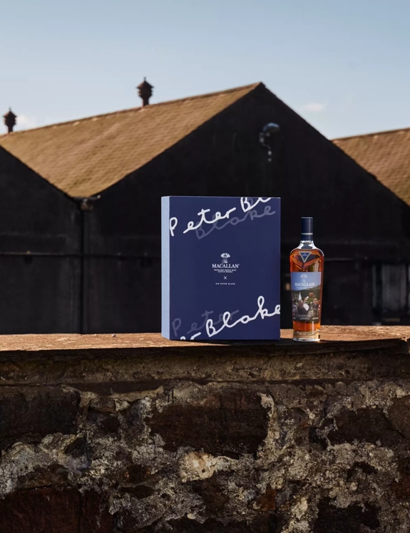 The Macallan Anecdotes of Ages: An Estate, A Community and a Distillery Box and Bottle on Wall