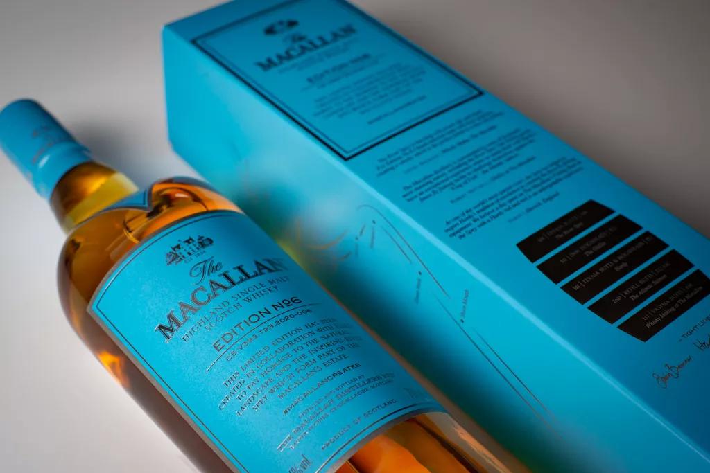The Macallan Edition No. 6 Mood shot Bottle Pack lying flat 