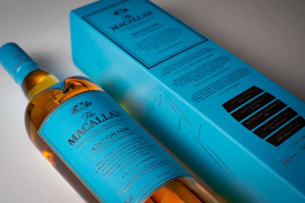 The Macallan Edition No. 6 Mood shot Bottle Pack lying flat