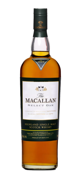 the macallan select oak whisky bottle