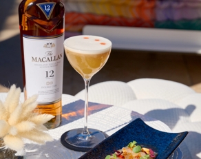The Macallan bottle and cocktail with pairing