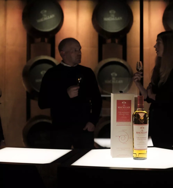 The Macallan Harmony II masters cave with dram and bottle pack