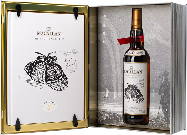 The Macallan, 2019, Archival series Folio, Folio 5, bottle and pack shots, landscape, trimmed, transparent background, for web use, png