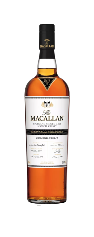 the macallan exceptional single cask whisky bottle