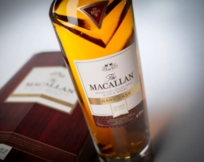 The Macallan 2022 rare cask whisky bottle standing up close