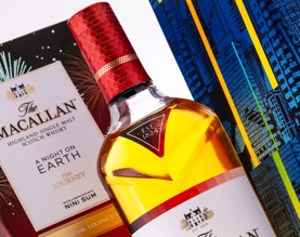 the macallan a night on earth the journey whisky bottle neck close up