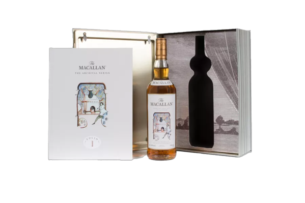 the macallan folio 1 whisky bottle and pack
