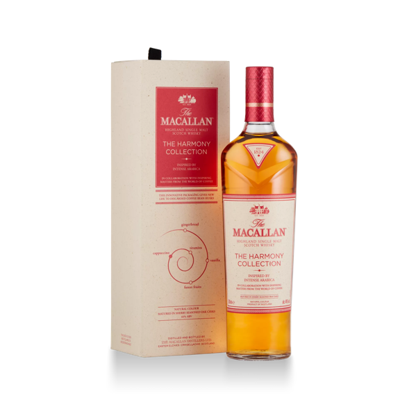 the macallan intense arabica whisky bottle and box