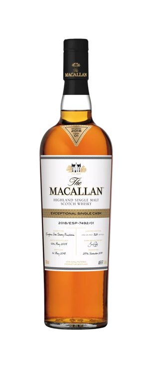 the macallan exceptional single cask whisky bottle 