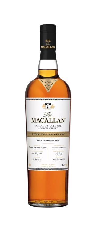 the macallan exceptional single cask whisky bottle 