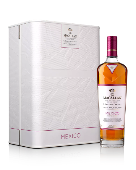 the macallan distil your world mexico whisky bottle and pack