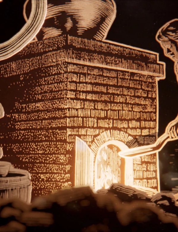 tales of the macallan man with fire and coal illustration