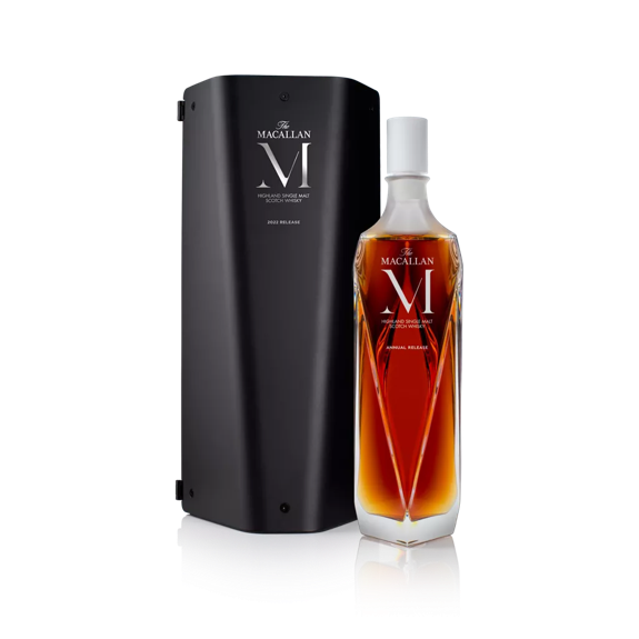 the macallan m collection whisky bottle and box