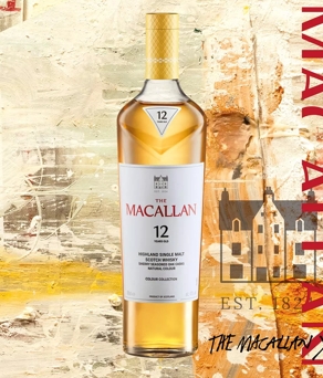 the macallan colour collection 12 year old whisky abstract background
