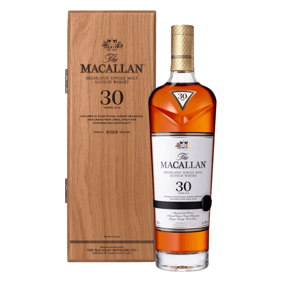 the macallan sherry oak 30 years old bottle and box