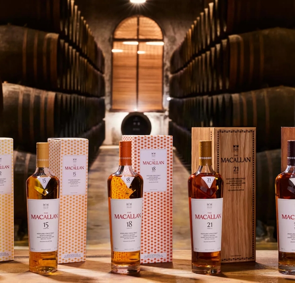 the macallan colour collection whisky bottles