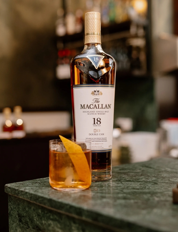 Lady Libertine bottle of Macallan and Cocktail 