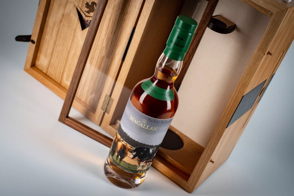 The Macallan Anecdotes of Ages Collection: Cattle Barley and Potatoes Bottle Out Box Mood Shot