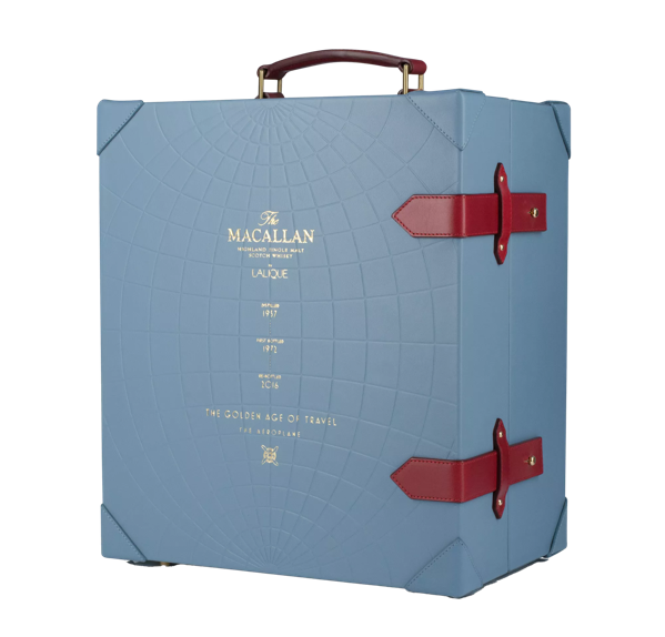 the macallan golden age of travel whisky pack closed case