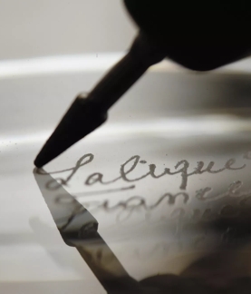 lalique glass etching signature