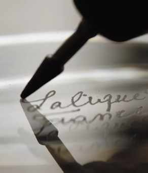 lalique glass etching signature