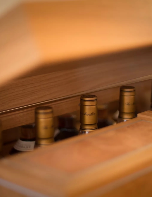 The Macallan Fine and Rare Collection Bottle Tops in Chest
