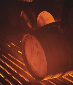 whisky barrel being rolled