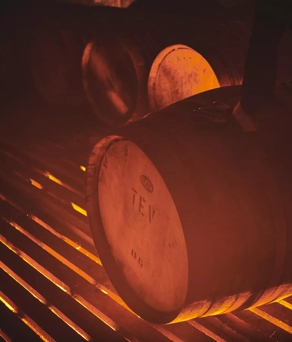 whisky barrel being rolled