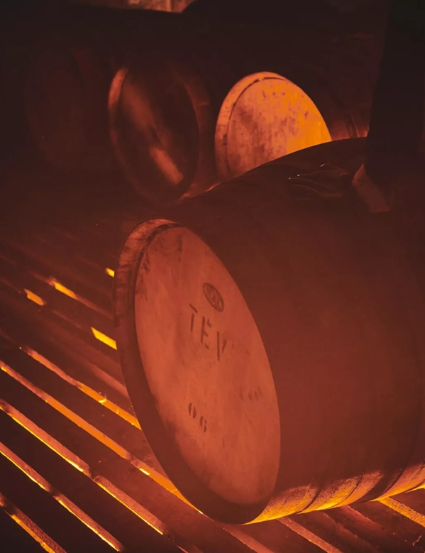whisky barrel being rolled