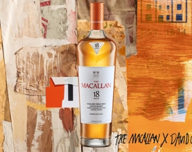 the macallan colour collection 18 year old whisky bottle abstract background