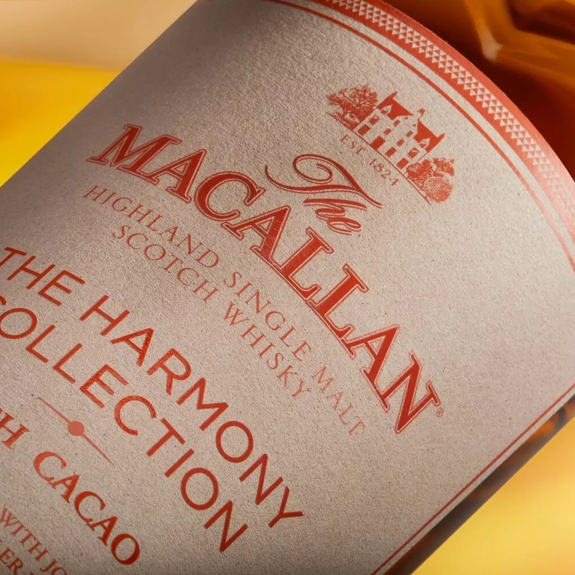 The Macallan Harmony Collection Rich Cacao Close up of label