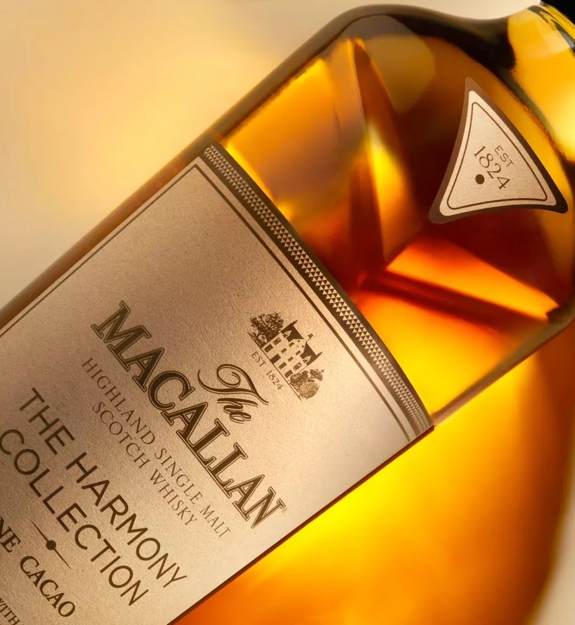 The Macallan Harmony Collection Fine Cacao Close up of Bottle Label