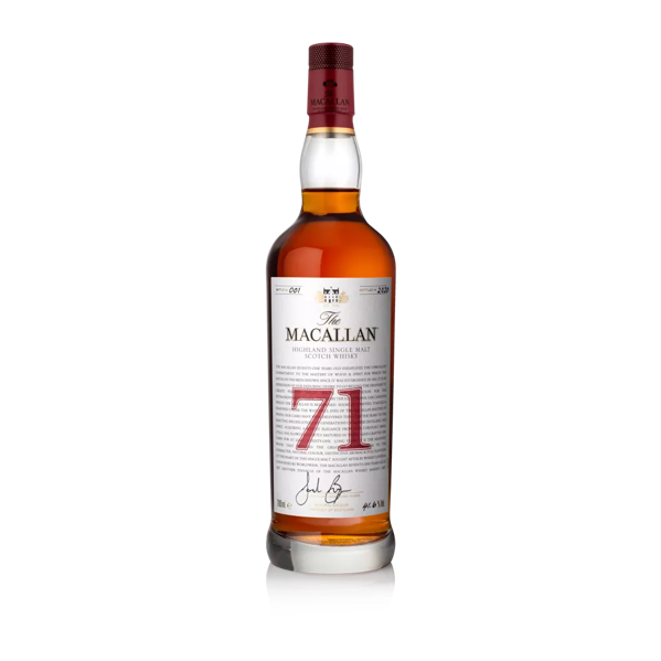The Macallan Red Collection 71 year old whisky bottle