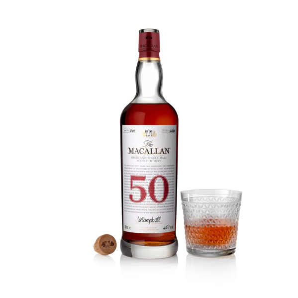 The Macallan red collection 50 year old whisky bottle