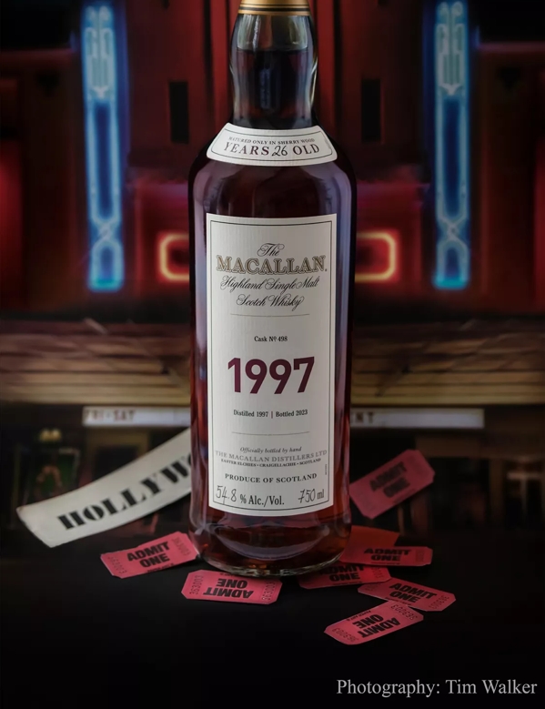The Macallan Fine and Rare 1997 move shot with bottle in theatre
