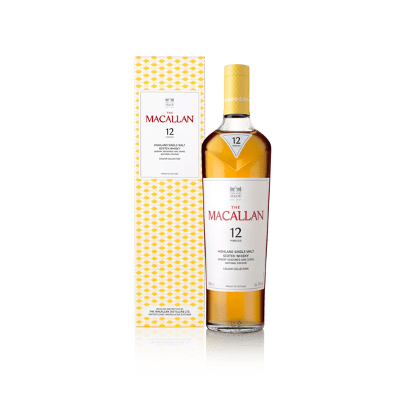 the macallan colour collection 12 year old whisky bottle and box