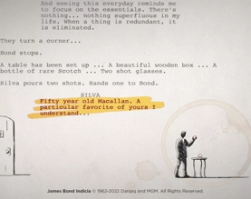 The Macallan James Bond Collection illustration from book 