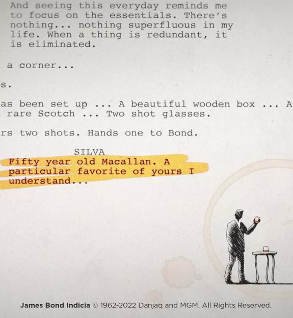 The Macallan James Bond Collection illustration from book 