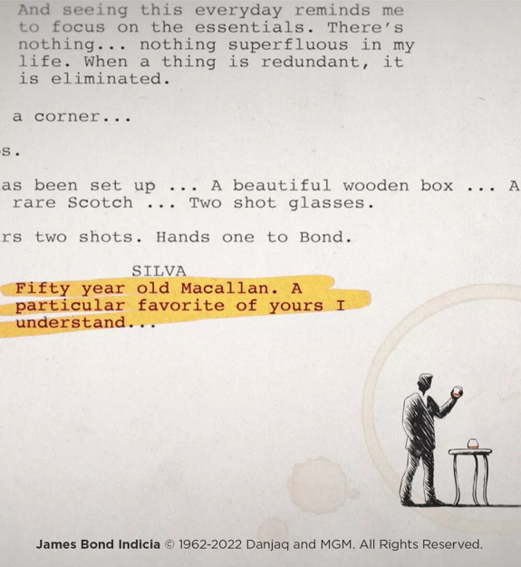 The Macallan James Bond Collection illustration from book 