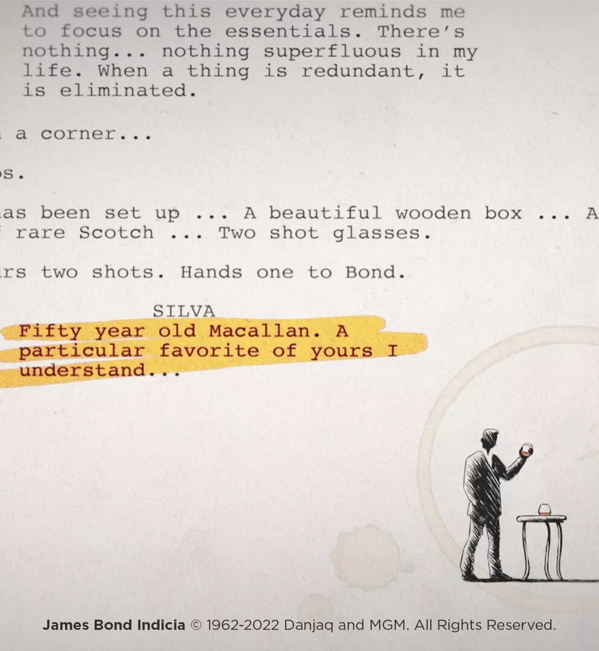 The Macallan James Bond Collection illustration from book 