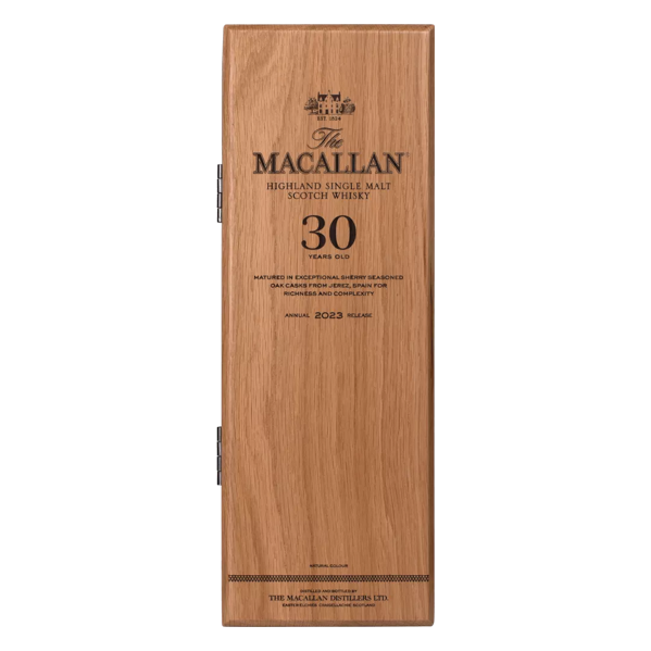 the macallan sherry oak 30 years old bottle and box