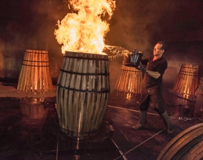 Toasting casks in Jerez