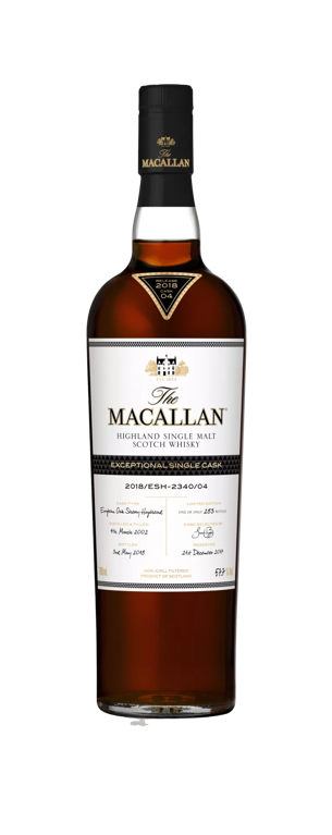 the macallan exceptional single cask whisky bottle