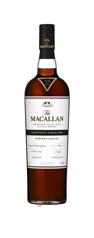 the macallan exceptional single cask whisky bottle