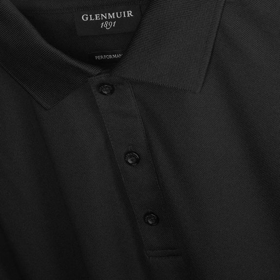 The Macallan Men's Polo Shirt Black Close Up of Label 