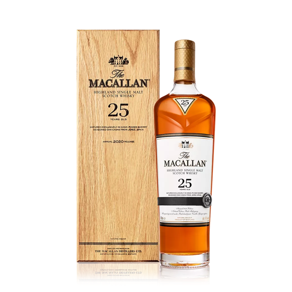The Macallan Sherry Oak 25YO Bottle and Wooden Box